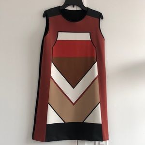 Zara sleeveless shift dress w/ geographic pattern